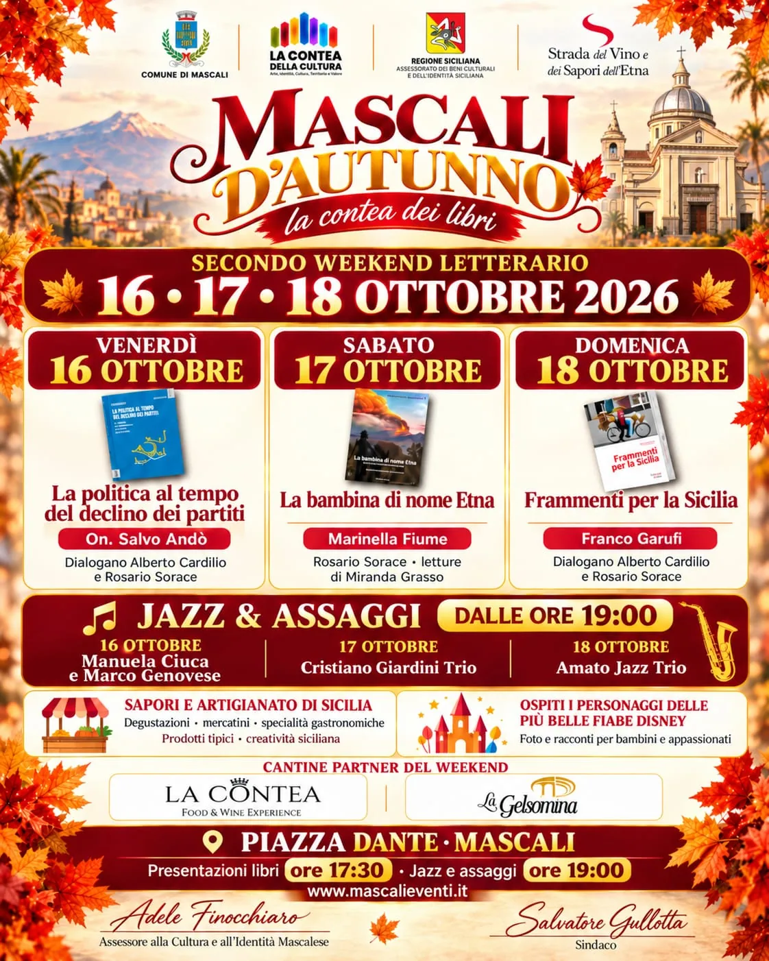 Locandina ufficiale secondo weekend 16 17 18 ottobre con programma letterario e jazz